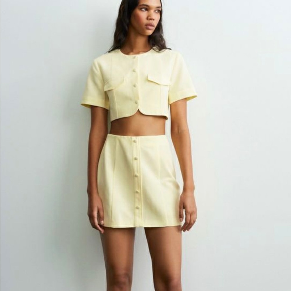Zara linen blend mini skirt